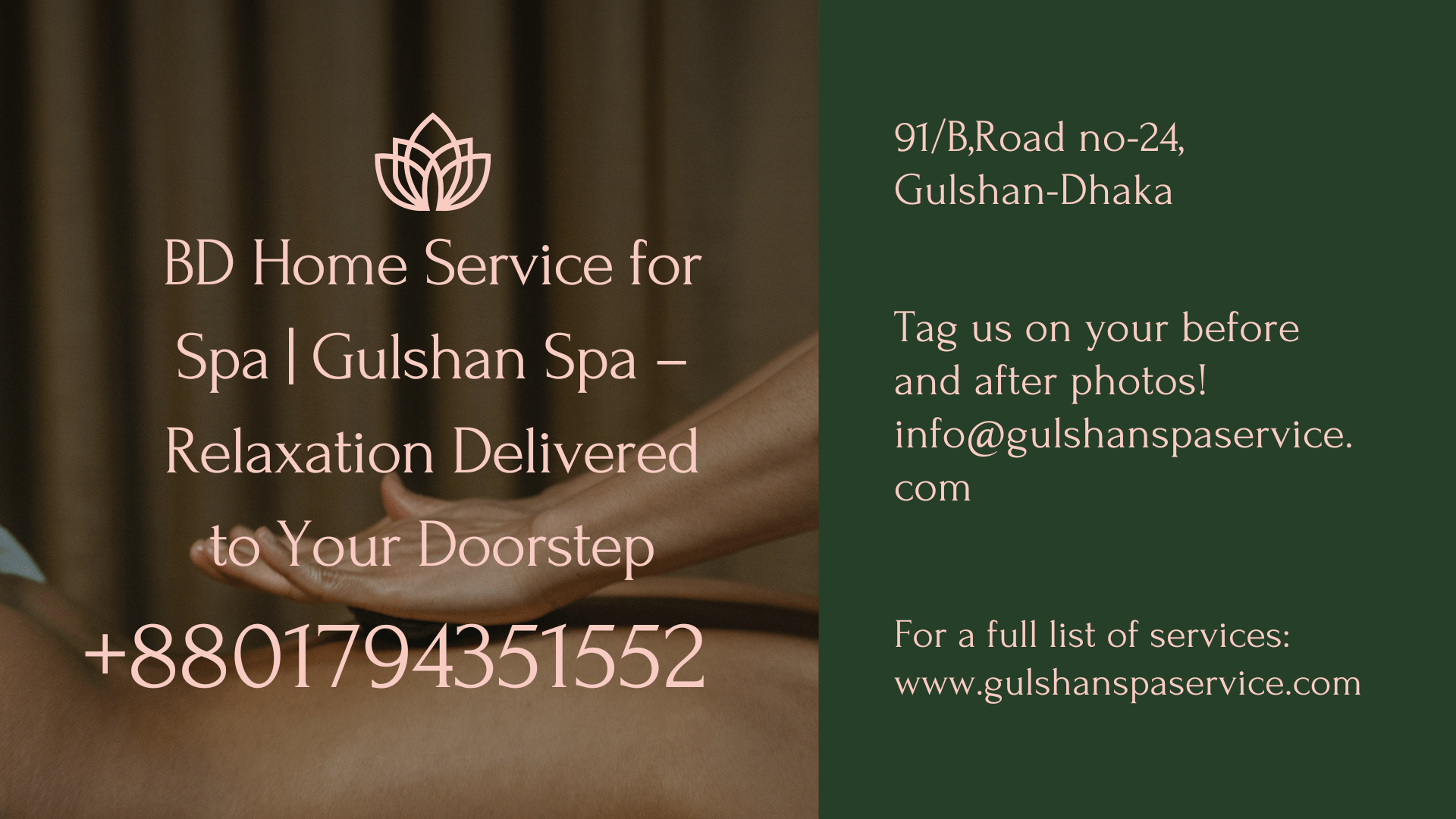 BD Home Service for Spa – Gulshan Spa Premium Massage & Relaxation in Dhaka