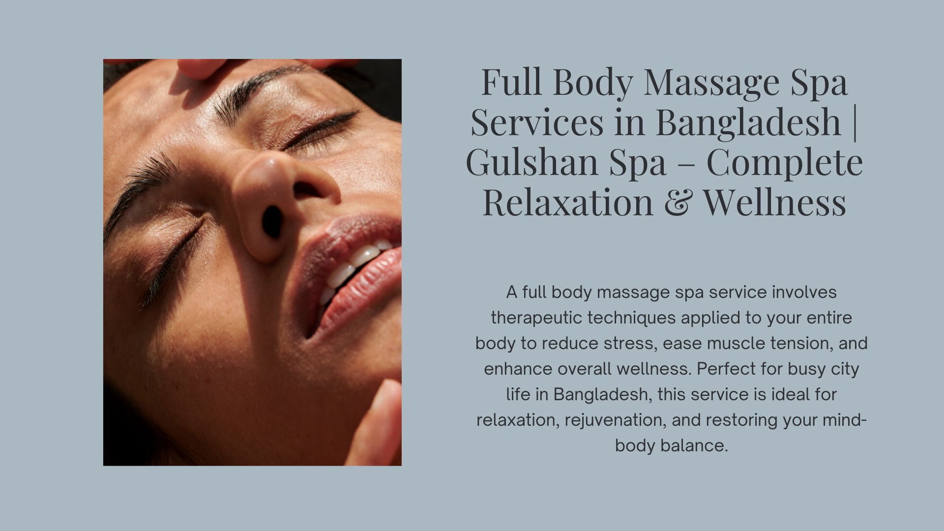 Full Body Massage Spa Services in Bangladesh | Gulshan Spa – Complete Relaxation & Wellness